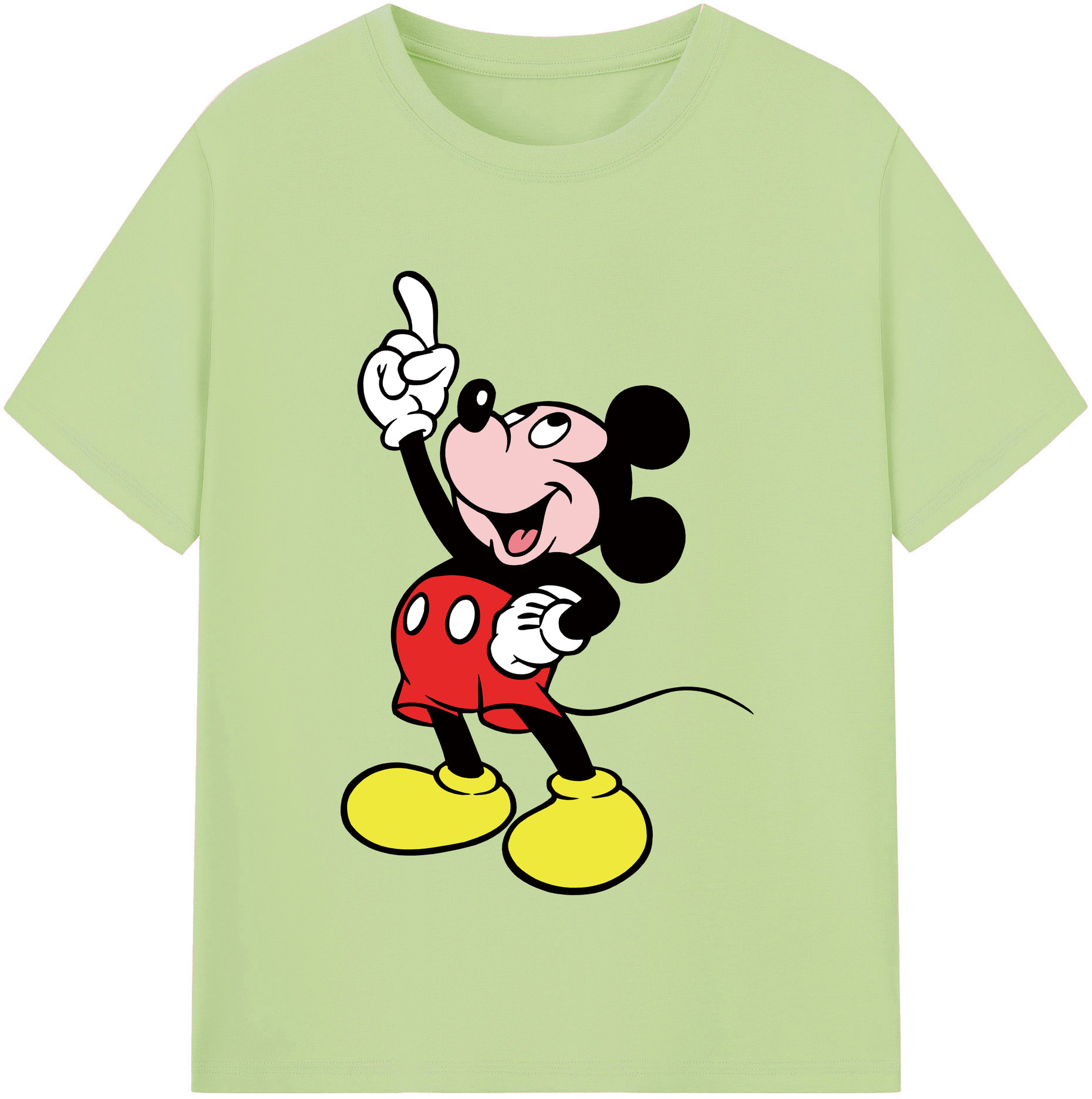 （画像用） ミッキーマウス Mickey Mouse 綿100％半袖Tシャツ（フロントプリント）